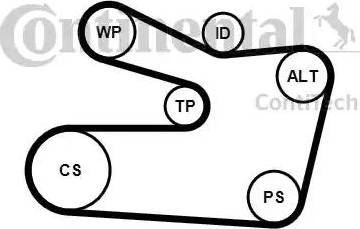 Continental 6PK1733K2 - Garnitura klinastog rebrastog remena www.molydon.hr