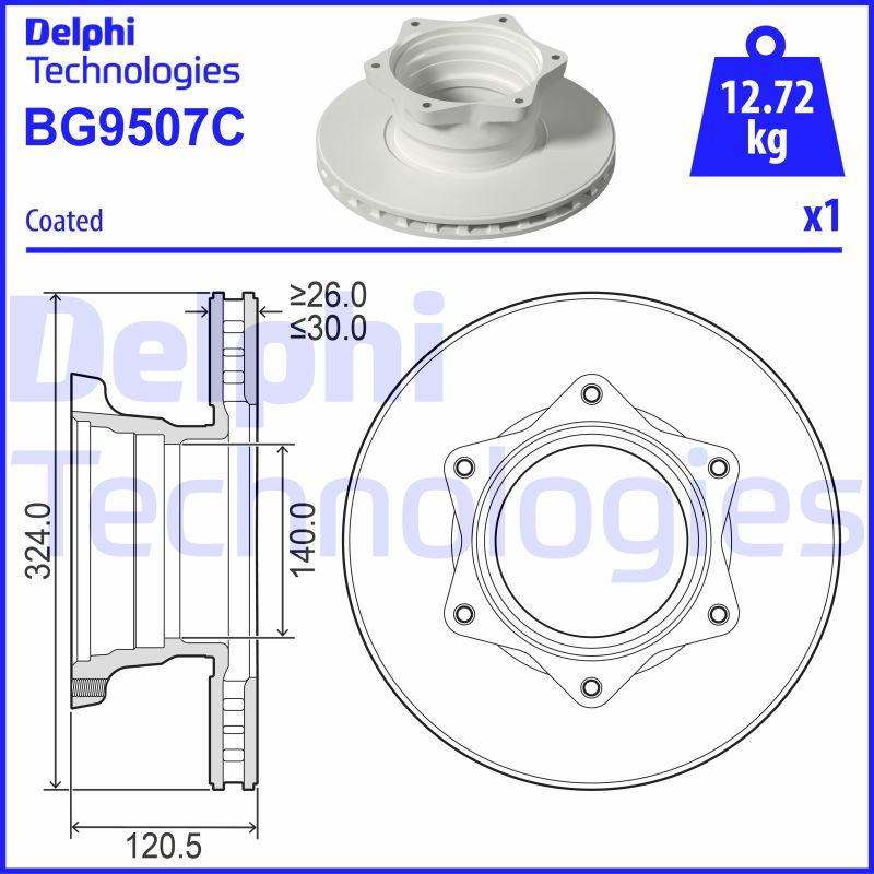 Delphi BG9507C - Kočioni disk www.molydon.hr