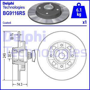Delphi BG9116RS - Kočioni disk www.molydon.hr