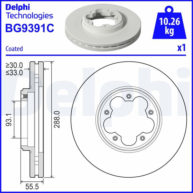 Delphi BG9391C - Kočioni disk www.molydon.hr