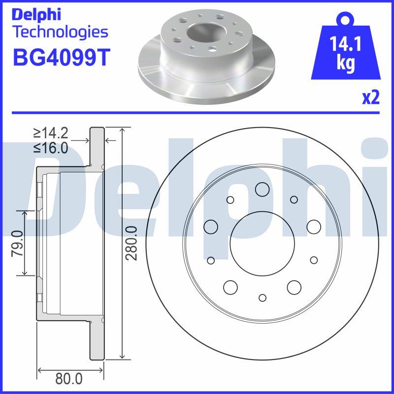 Delphi BG4099T - Kočioni disk www.molydon.hr