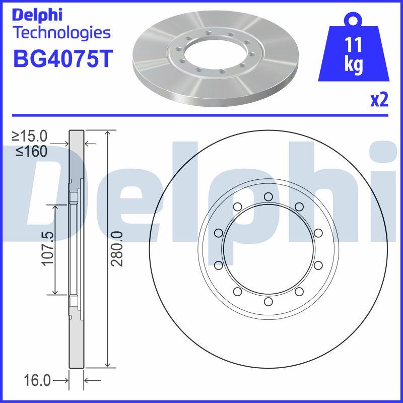 Delphi BG4075T - Kočioni disk www.molydon.hr