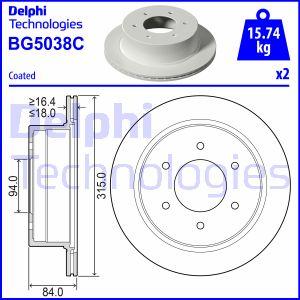 Delphi BG5038C - Kočioni disk www.molydon.hr