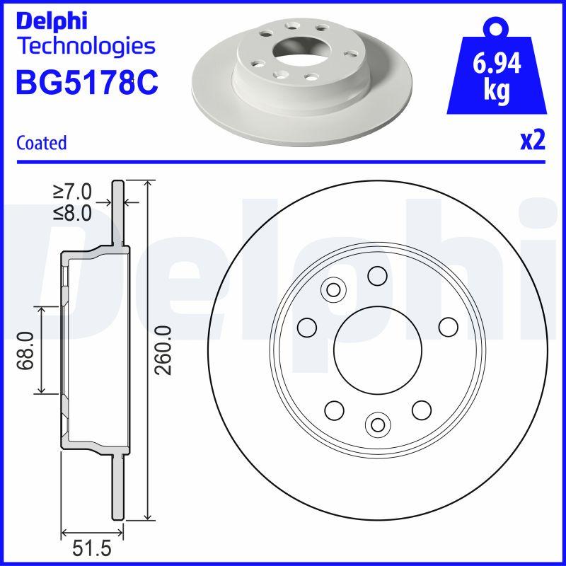 Delphi BG5178C - Kočioni disk www.molydon.hr