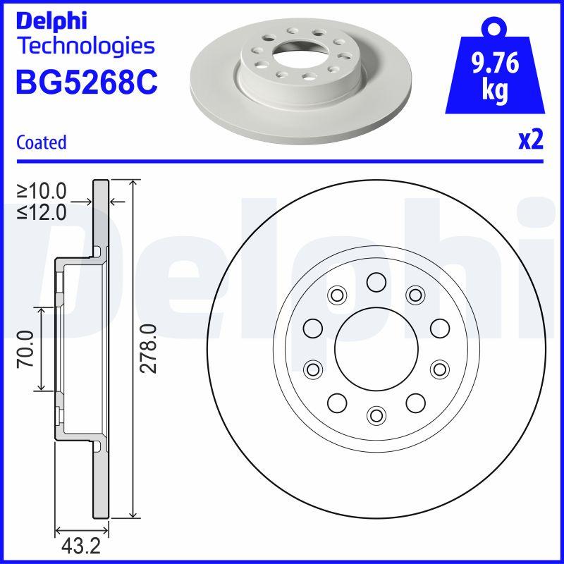 Delphi BG5268C - Kočioni disk www.molydon.hr