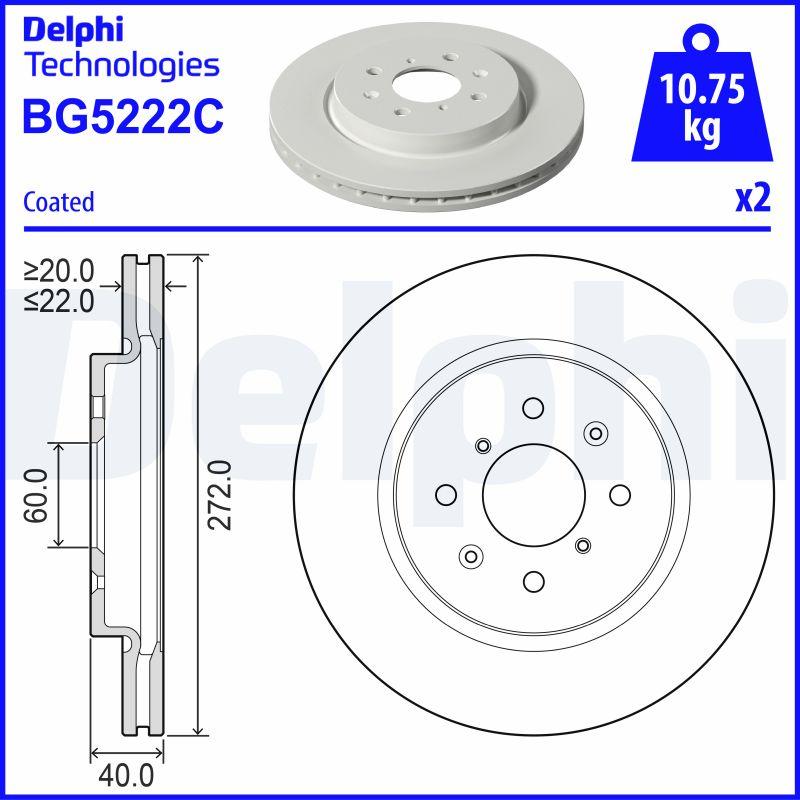 Delphi BG5222C - Kočioni disk www.molydon.hr