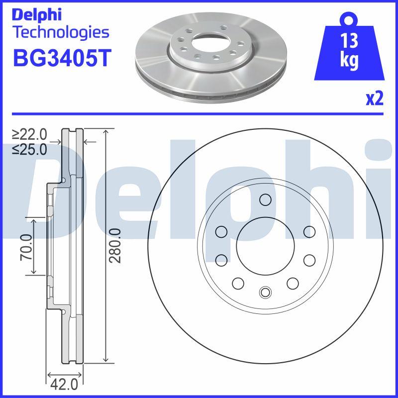 Delphi BG3405T - Kočioni disk www.molydon.hr