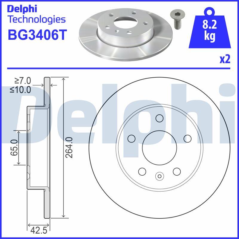 Delphi BG3406T - Kočioni disk www.molydon.hr