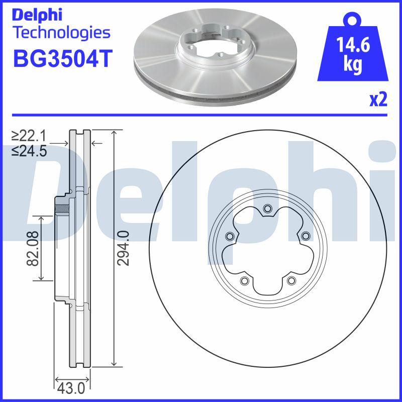 Delphi BG3504T - Kočioni disk www.molydon.hr