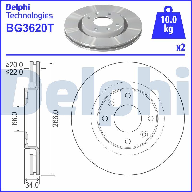 Delphi BG3620T - Kočioni disk www.molydon.hr