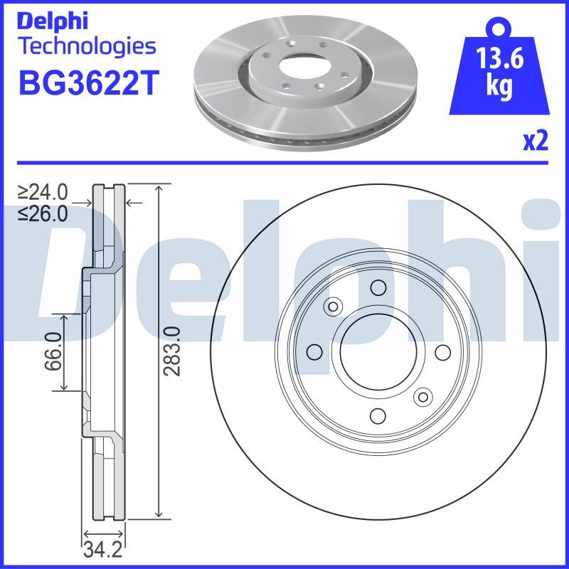 Delphi BG3622T - Kočioni disk www.molydon.hr