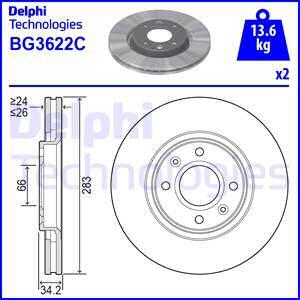 Delphi BG3622 - Kočioni disk www.molydon.hr