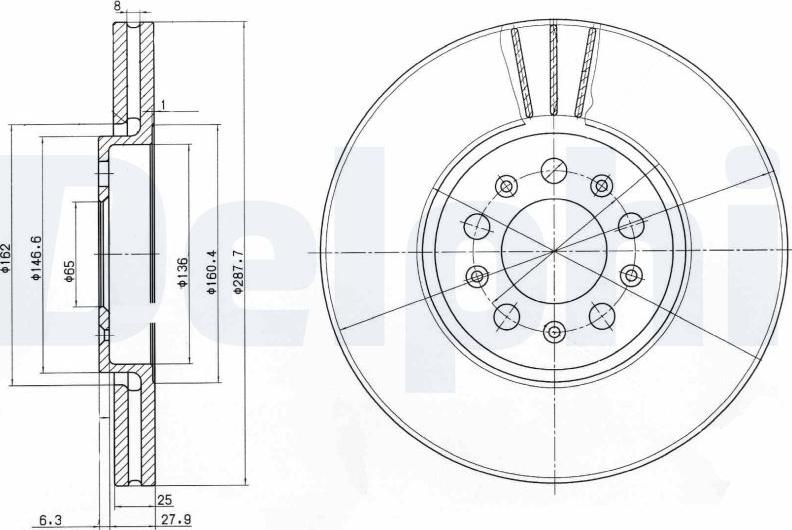 Delphi BG3035C18B1 - Kočioni disk www.molydon.hr