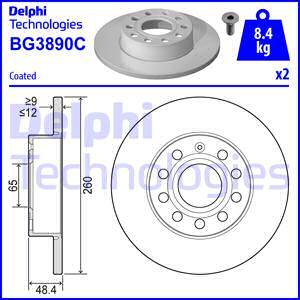 Delphi BG3890C-18B1 - Kočioni disk www.molydon.hr