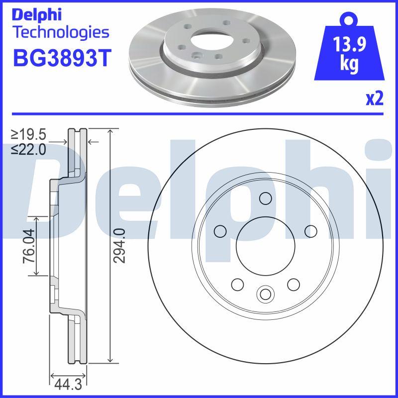 Delphi BG3893T - Kočioni disk www.molydon.hr