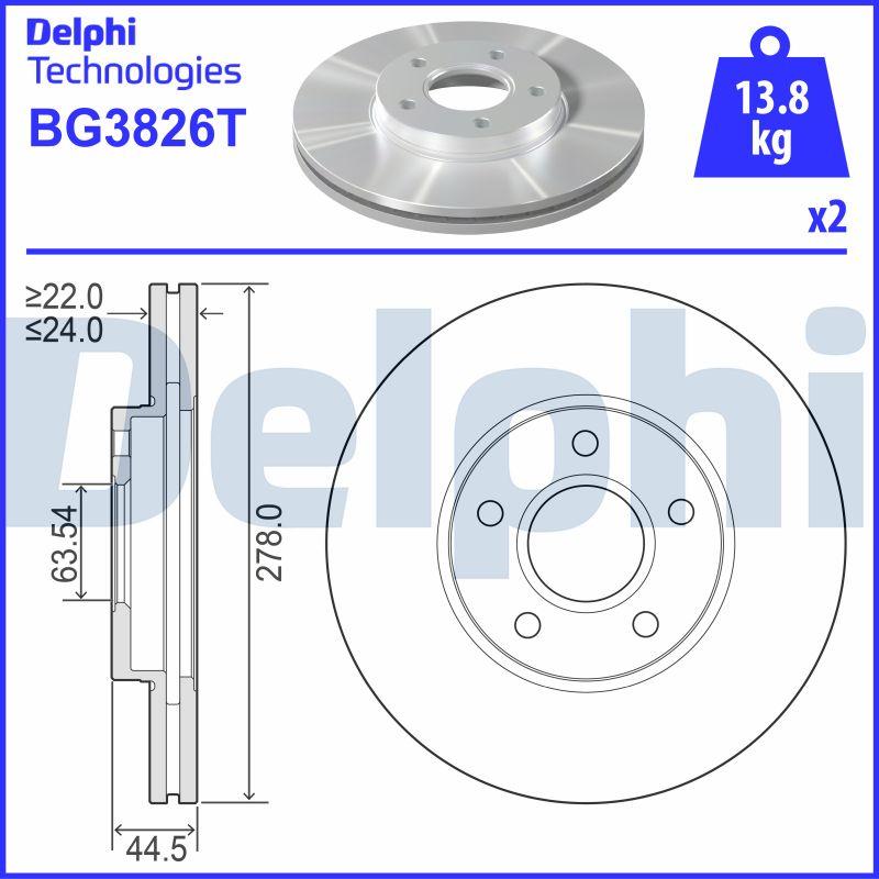 Delphi BG3826T - Kočioni disk www.molydon.hr