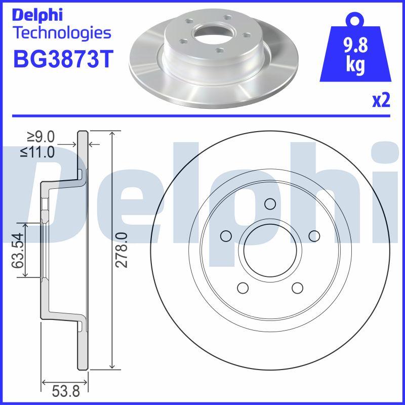 Delphi BG3873T - Kočioni disk www.molydon.hr