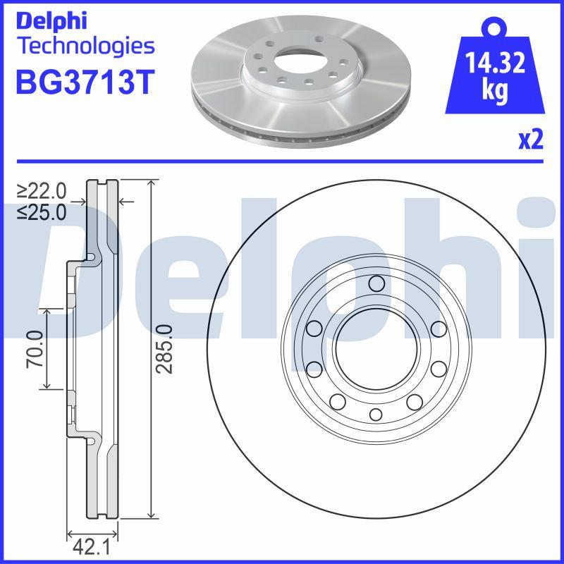 Delphi BG3713T - Kočioni disk www.molydon.hr