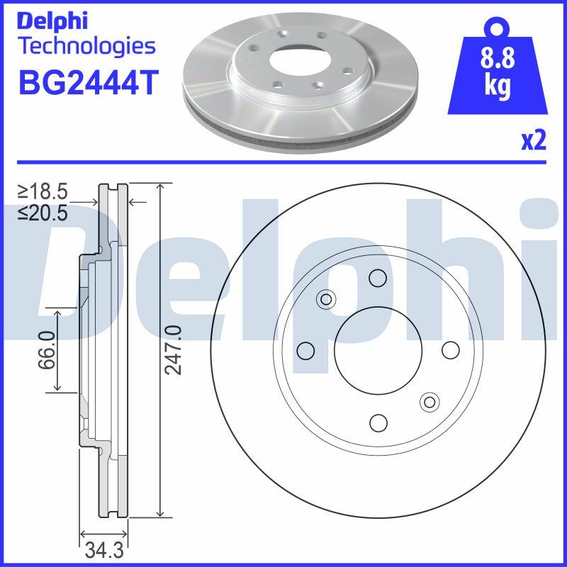 Delphi BG2444T - Kočioni disk www.molydon.hr