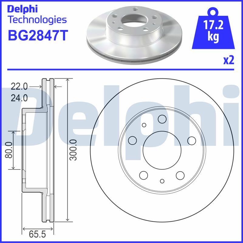 Delphi BG2847T - Kočioni disk www.molydon.hr