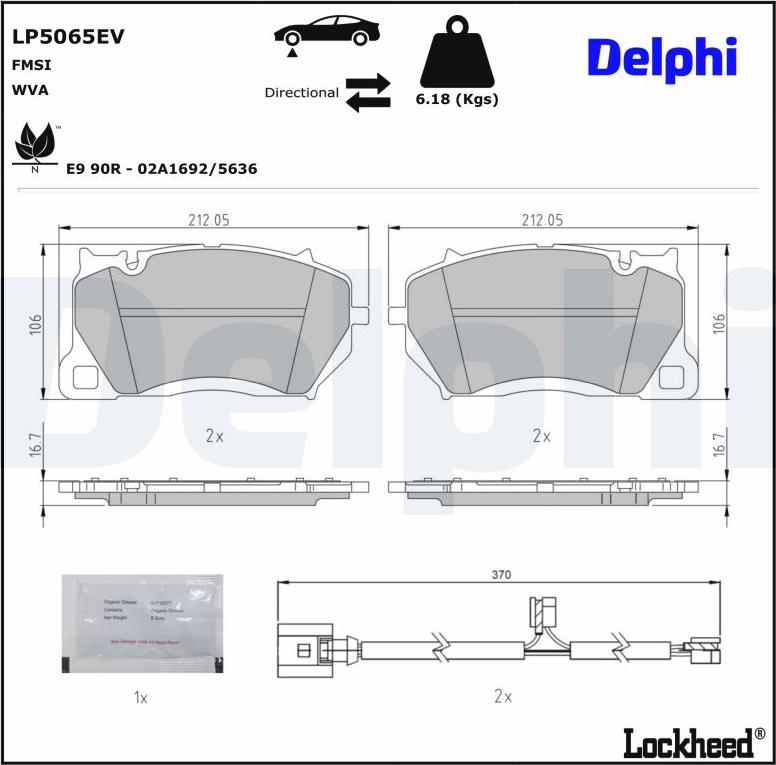 Delphi LP5065EV - Komplet Pločica, disk-kočnica www.molydon.hr