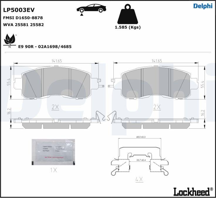 Delphi LP5003EV - Komplet Pločica, disk-kočnica www.molydon.hr