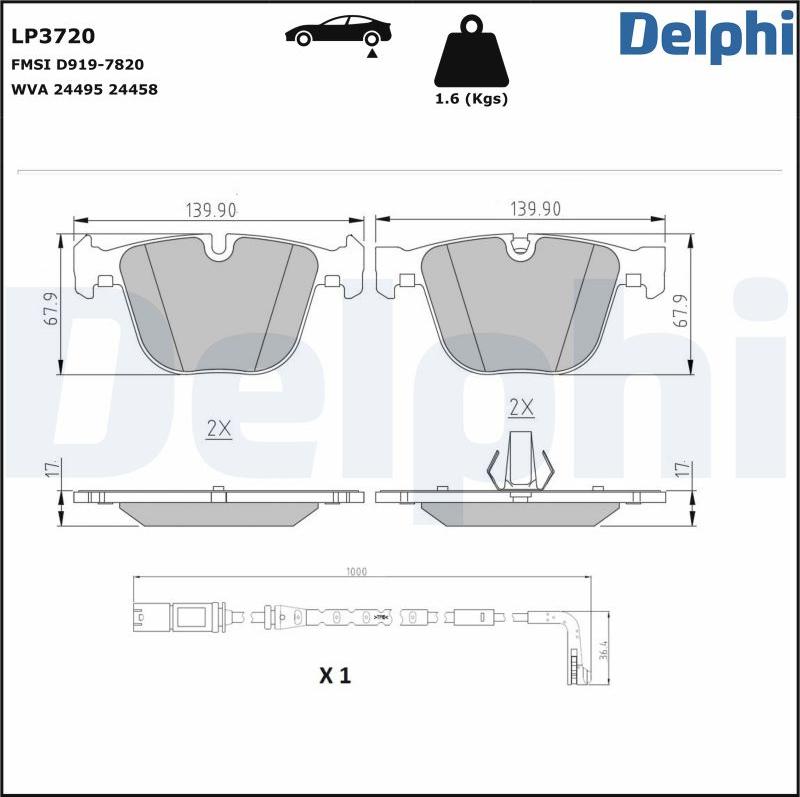 Delphi LP3720 - Komplet Pločica, disk-kočnica www.molydon.hr