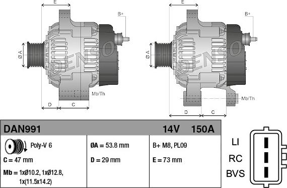 Denso DAN991 - Alternator www.molydon.hr