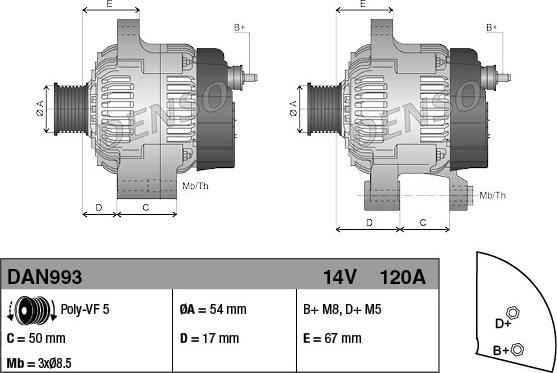 Denso DAN993 - Alternator www.molydon.hr