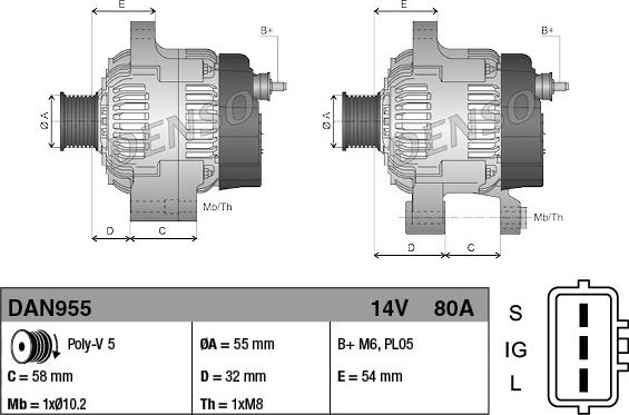 Denso DAN955 - Alternator www.molydon.hr