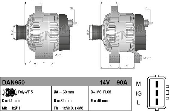 Denso DAN950 - Alternator www.molydon.hr