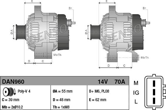 Denso DAN960 - Alternator www.molydon.hr