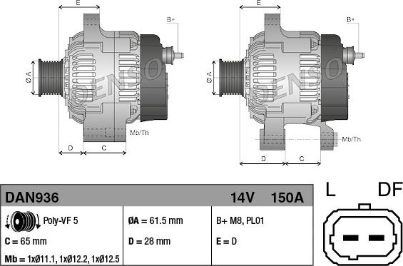 Denso DAN936 - Alternator www.molydon.hr