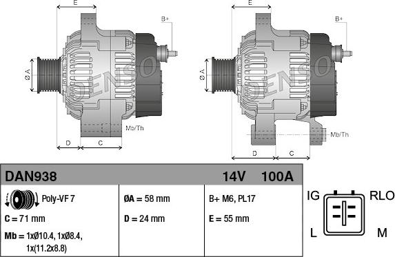 Denso DAN938 - Alternator www.molydon.hr