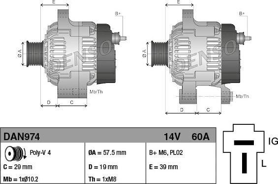 Denso DAN974 - Alternator www.molydon.hr