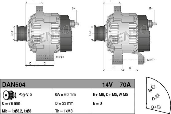 Denso DAN504 - Alternator www.molydon.hr