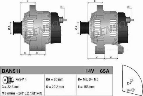 Denso DAN511 - Alternator www.molydon.hr