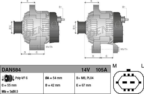 Denso DAN584 - Alternator www.molydon.hr