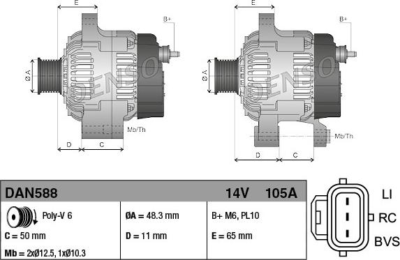 Denso DAN588 - Alternator www.molydon.hr