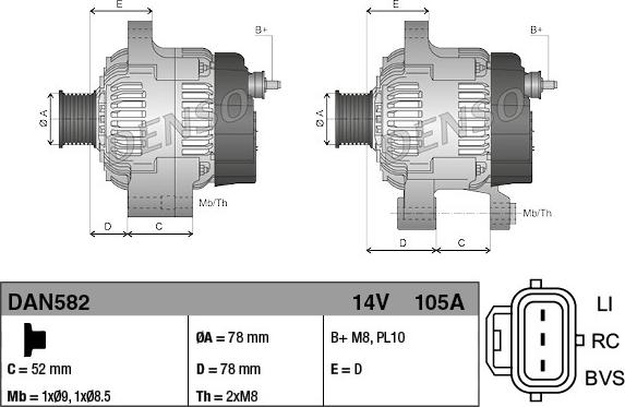 Denso DAN582 - Alternator www.molydon.hr