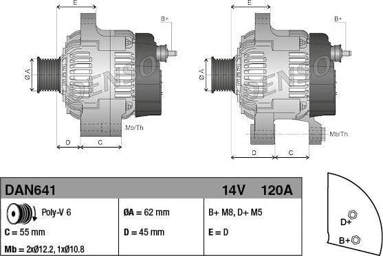 Denso DAN641 - Alternator www.molydon.hr