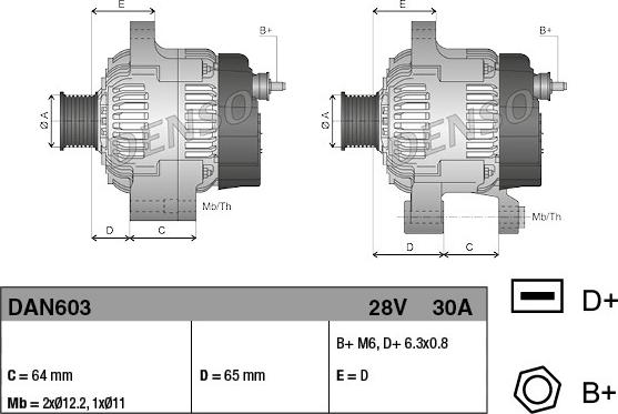 Denso DAN603 - Alternator www.molydon.hr