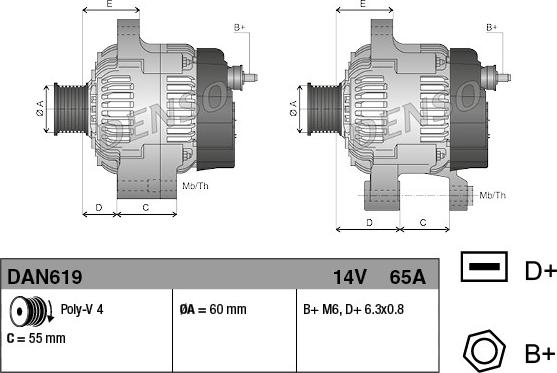 Denso DAN619 - Alternator www.molydon.hr