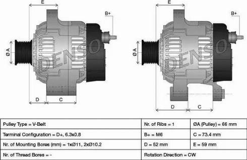 Denso DAN616 - Alternator www.molydon.hr