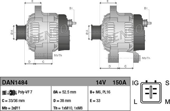 Denso DAN1484 - Alternator www.molydon.hr