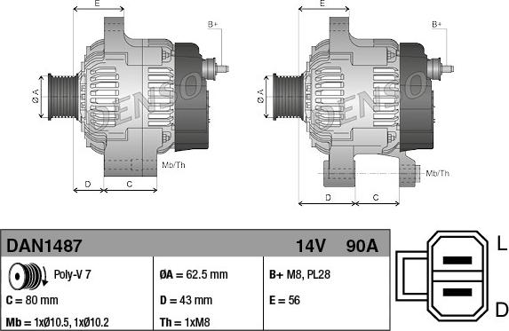 Denso DAN1487 - Alternator www.molydon.hr