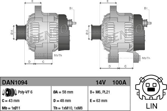 Denso DAN1094 - Alternator www.molydon.hr