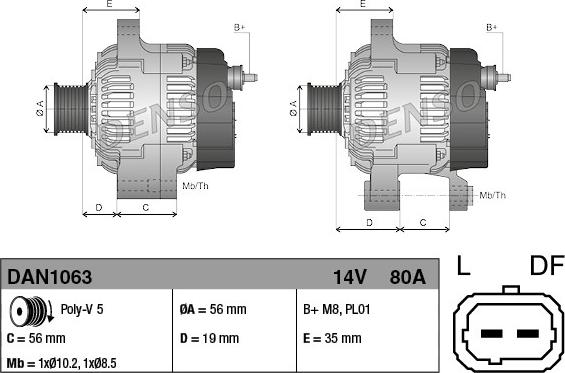 Denso DAN1063 - Alternator www.molydon.hr