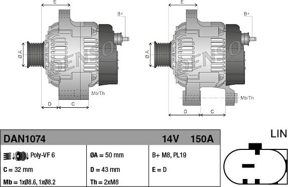 Denso DAN1074 - Alternator www.molydon.hr