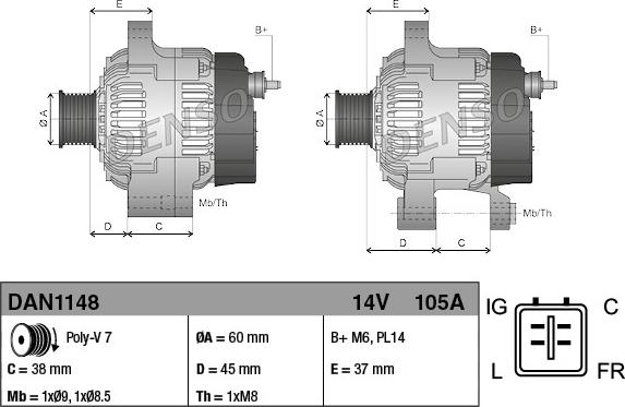 Denso DAN1148 - Alternator www.molydon.hr